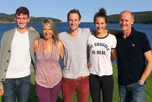 A picture of Colm Feore with his kids and wife, Donna Feore.